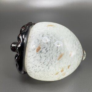 Italian Art Glass Acorn Figure Paperweight Brown White With Flecks Italian Glass